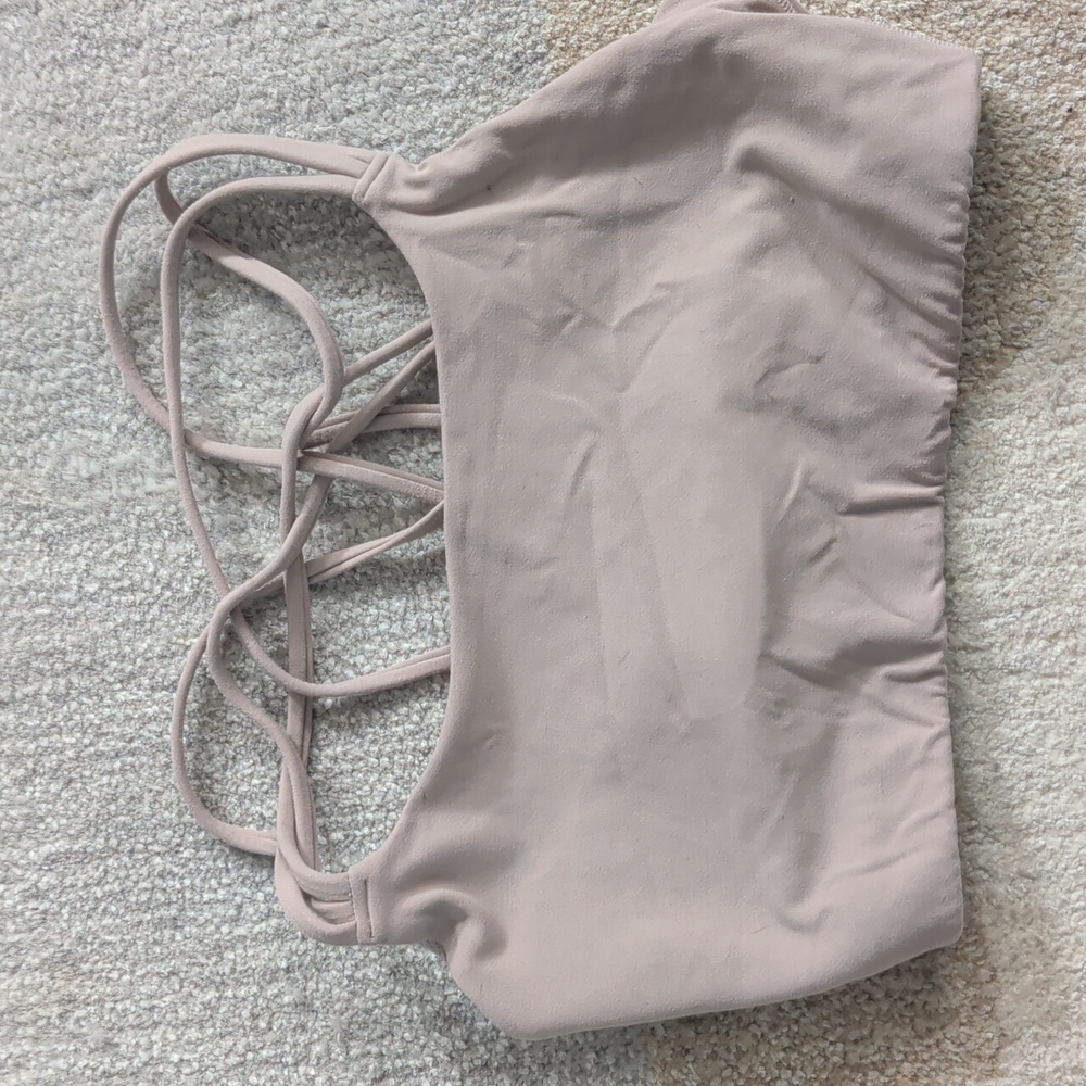 Athleta Full Focus Sports Bra GUC Size S Nude/Pink